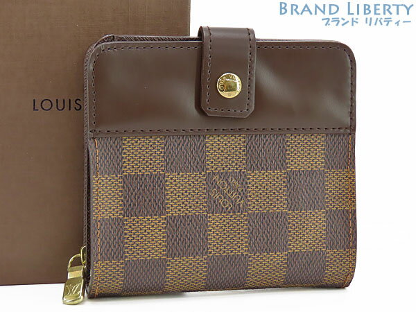 【未使用】ルイヴィトン　LOUIS VUITTON　ダミエ　コンパクトジップ　ファスナー付き 二つ折り財布　N61668　【中古】