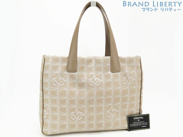 【ほぼ新品】シャネル CHANEL ニュートラベルライン トートMM トートバッグ ハンドバッグ ショルダーバッグ ベージュ ナイロン レザー A15991 【中古】