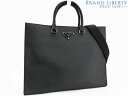 【未使用】プラダ PRADA サフィアーノ キュイール トライアングル 2WAY トートバッグ ハンドバッグ ショルダーバッグ ビジネスバッグ NERO ブラッ...