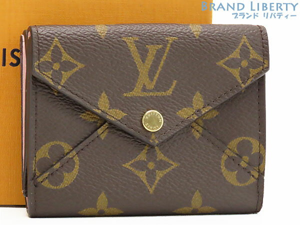 乐天商城 - 【新品同様】ルイヴィトン　LOUIS VUITTON　モノグラム　ポルトフォイユ セレスト　三つ折り財布　コンパクト財布　ミニウォレット　ダークブラウン ローズバレリーヌ　M81665　【中古】