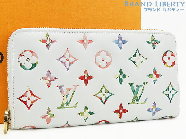 【レア新古品】ルイヴィトン LOUIS VUITTON モノグラム フローラル LVガーデン ジッピーウォレット ラウンドファスナー長財布 ホワイト マルチカラー ラムスキン M81694 【中古】