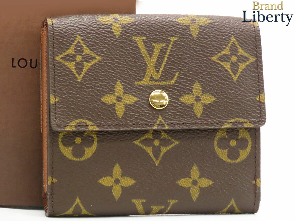 Rakuten - 【新古品】ルイヴィトン LOUIS VUITTON モノグラム ポルトモネ ビエ カルトクレディ Wホック財布 両面財布 コンパクト財布 エリーズ ダークブラウン PVC レザー M61652　【中古】