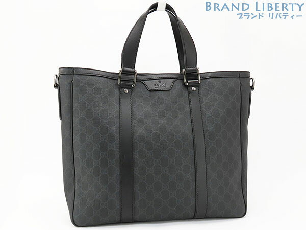 乐天商城 - グッチ　GUCCI　GGスプリーム　トートバッグ　ハンドバッグ　ブラック　PVC レザー　353393　【中古】