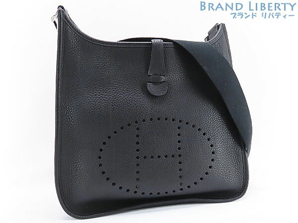 【未使用】エルメス　HERMES　エブリン1 PM　斜め掛け ショルダーバッグ　メッセンジャーバッグ　ブラック　トリヨンクレマンス　□N　【中古】