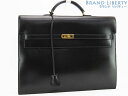 【美品】エルメス HERMES ヴィンテージ ケリー デペッシュ ケリーデペッシュ 38 ビジネスバッグ ブリーフケース 書類かばん ハンドバッグ ブラック ゴ...
