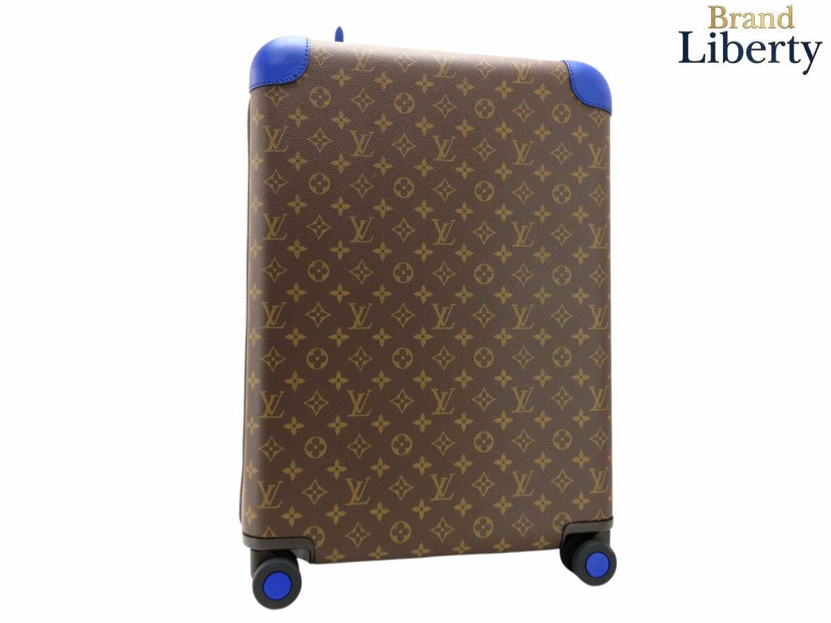 乐天商城 - 【新品同様】ルイヴィトン LOUIS VUITTON モノグラム マカサー ホライゾン HORIZON 55 キャリーバッグ キャリーケース トラベルバッグ トロリー ダークブラウン アンディゴブルー PVC レザー M12613　【中古】