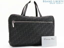 【未使用】クリスチャン ディオール Christian Dior トロッター コスメポーチ 化粧ポーチ 小物入れ ミニハンドバッグ ブラック キャンバス レザー...