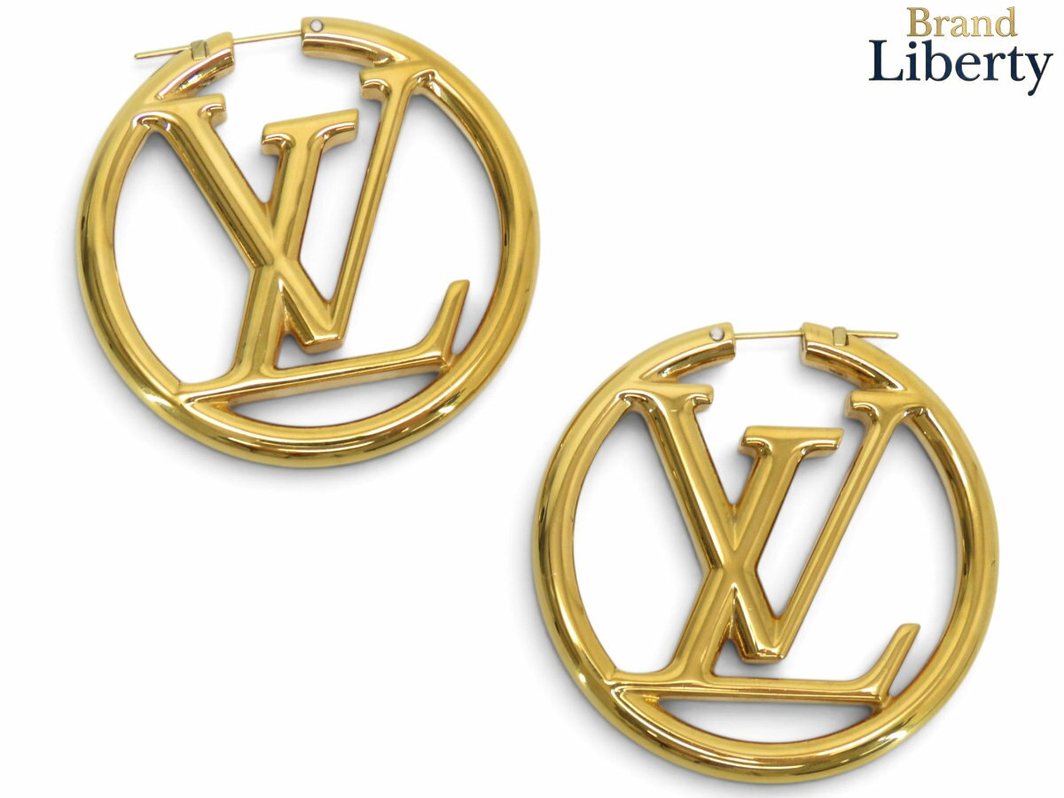 Rakuten - 【美品】ルイヴィトン LOUIS VUITTON ブックル ドレイユ フープ ルイーズ フープピアス ゴールド M64288　【中古】