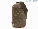 【未使用】ルイヴィトン LOUIS VUITTON モノグラム ポシェットガンジュ ボディバッグ ウエストバッグ ウエストポーチ バムバッグ ダークブラウン M...