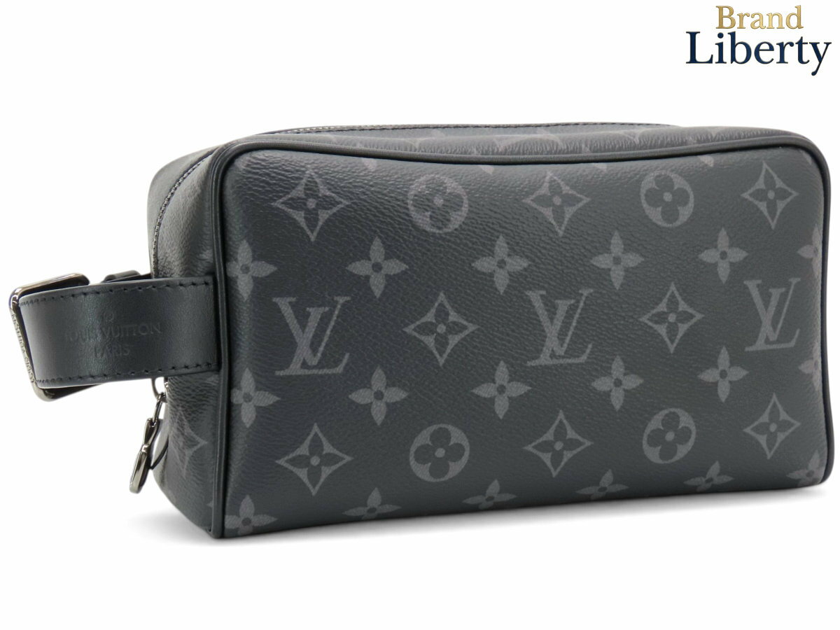 乐天商城 - 【未使用】ルイヴィトン LOUIS VUITTON モノグラム エクリプス ロッカー ドップ キット セカンドバッグ クラッチバッグ ハンドバッグ トイレタリーケース ポーチ ブラック PVC レザー M83113　【中古】