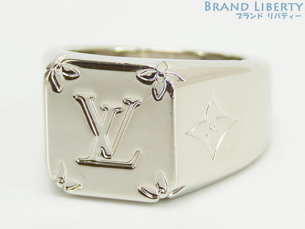 【美品】ルイヴィトン LOUIS VUITTON シグネットリング モノグラム M 指輪 シルバー M00624 【中古】