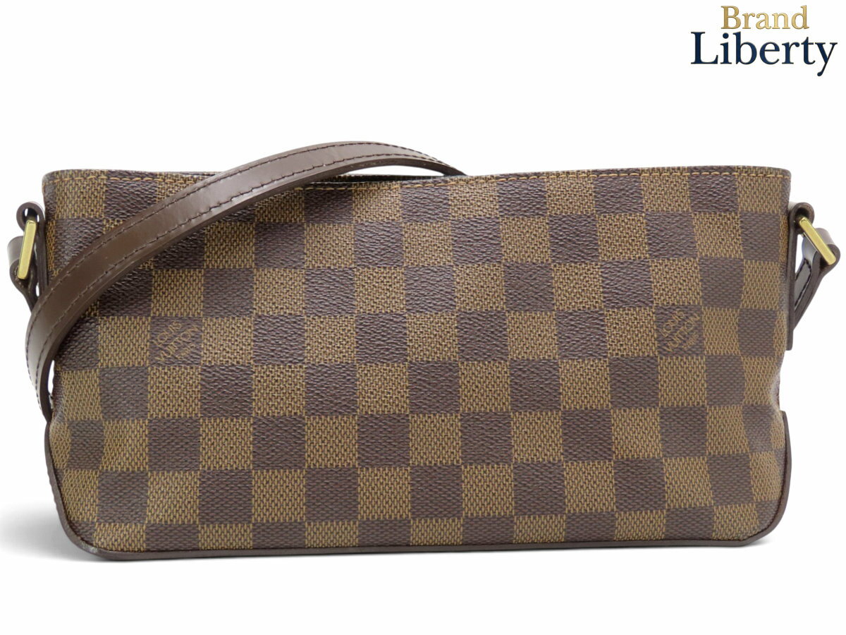 乐天商城 - 【レア美品】ルイヴィトン LOUIS VUITTON ダミエ トロター 斜め掛けショルダーバッグ ポシェット ポーチ スペシャルオーダー SPO ダークブラウン PVC レザー N48049　【中古】