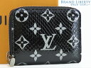 【超美品】ルイヴィトン LOUIS VUITTON エキゾチック モノグラム ジッピーコイン パースコインケース 小銭入れ コンパクト財布 カードケース パスケース 名刺入れ ノワール ブラック シルバー パイソンレザー N97059 【中古】