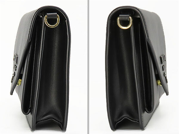 【超美品】プラダ　PRADA　モノクローム　サフィアーノレザー　斜め掛け ショルダーバッグ　ポシェット　ポーチ　クラッチバッグ　セカンドバッグ　ブラック　レザー　1BP020　【中古】