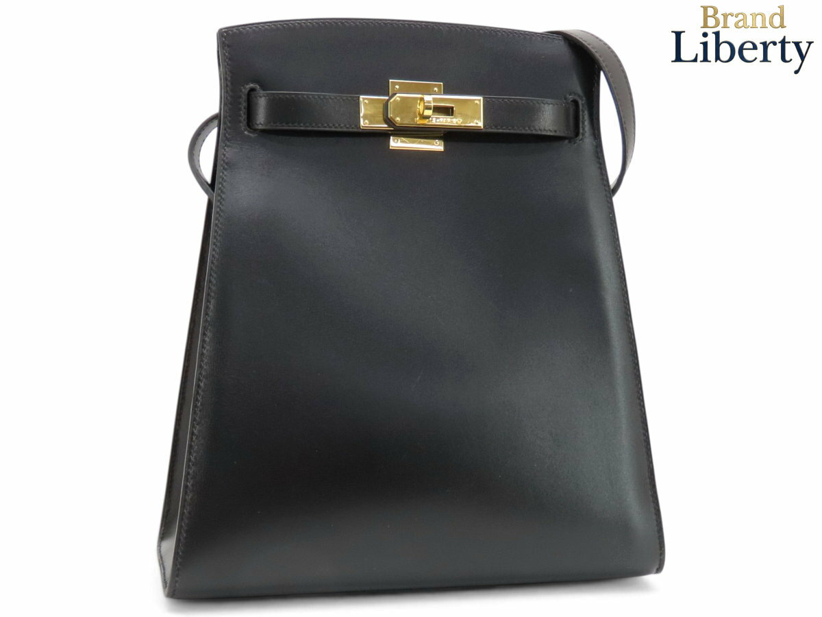 乐天商城 - 【美品】エルメス HERMES ケリー スポーツ MM 外縫い ショルダーバッグ ワンショルダーバッグ ブラック ゴールド金具 ボックスカーフ □F刻　【中古】