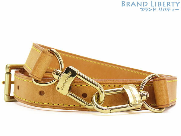 【美品】ルイヴィトン　LOUIS VUITTON　ヌメ革　調整可能　ショルダーストラップ　ナチュラル ゴールド　カーフレザー　【中古】