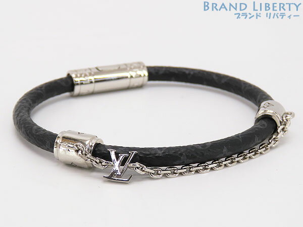 【超美品】ルイヴィトン　LOUIS VUITTON　モノグラム エクリプス　ブレスレット チェーン イット　バングル　腕輪　ブラック シルバー金具　M8573E　【中古】