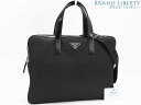 【美品】プラダ PRADA Re-Nylon リナイロン トライアングル ブリーフケース 2WAY ビジネスバッグ ハンドバッグ ショルダーバッグ NERO ブラック リナイロン レザー 2VE368 【中古】