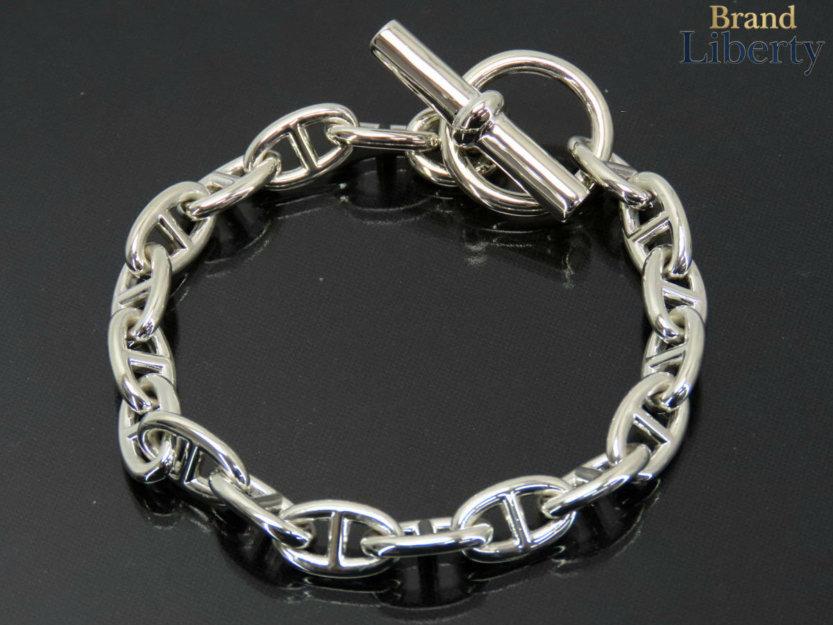 Rakuten - 【新品仕上げ】エルメス HERMES ヴィンテージ シェーヌダンクル PM ブレスレット 18コマ 18LINK シルバー シルバー925 AG925 H101993B