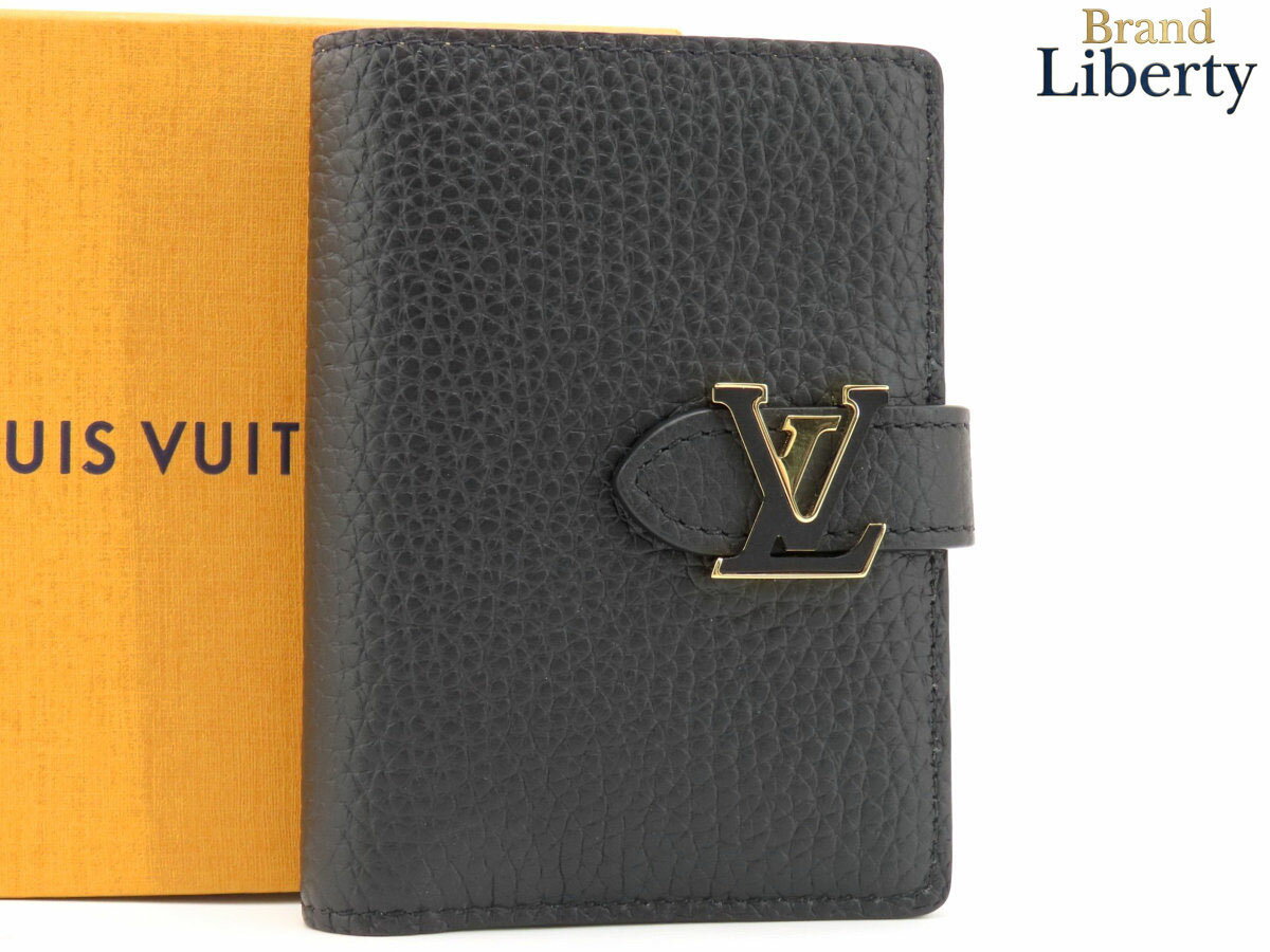 Rakuten - 【未使用】ルイヴィトン LOUIS VUITTON LV ヴェルティカル ウォレット コンパクト 二つ折り財布 コンパクト財布 ブラック トリヨンレザー M81561　【中古】