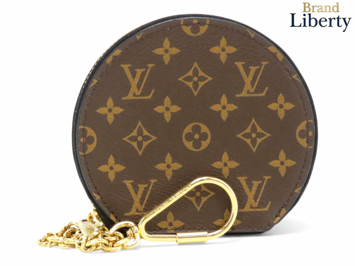 乐天商城 - 【新品同様】ルイヴィトン LOUIS VUITTON モノグラム マイクロ ボワット シャポー コインケース コインパース 小銭入れ コンパクト財布 バッグチャーム キーリング付き ダークブラウン ブラック ゴールド金具 PVC レザー M63597　【中古】