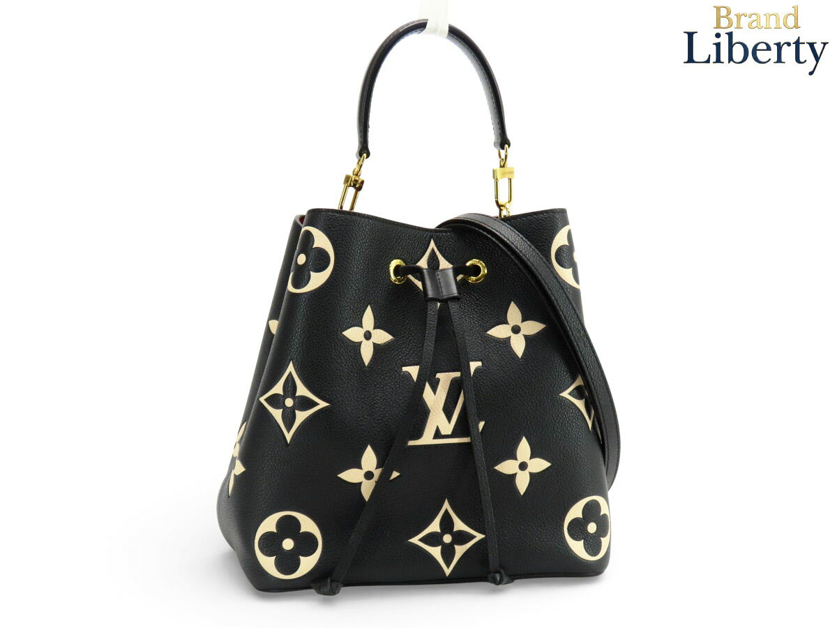 乐天商城 - 【ほぼ新品】ルイヴィトン　LOUIS VUITTON　バイカラーモノグラム アンプラント　ネオノエ MM　巾着型　肩掛け 斜め掛け ショルダーバッグ　ドローストリングバッグ　ハンドバッグ　ノワール ブラック　M45497　【中古】