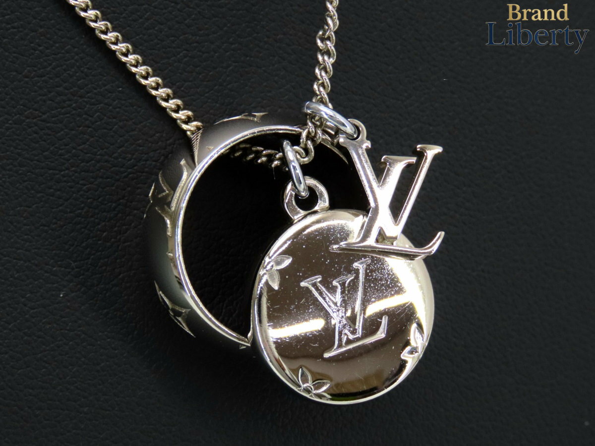 乐天商城 - 【美品】ルイヴィトン LOUIS VUITTON リングネックレス モノグラム ネックレス ペンダント リング 指輪 シルバー M62485　【中古】