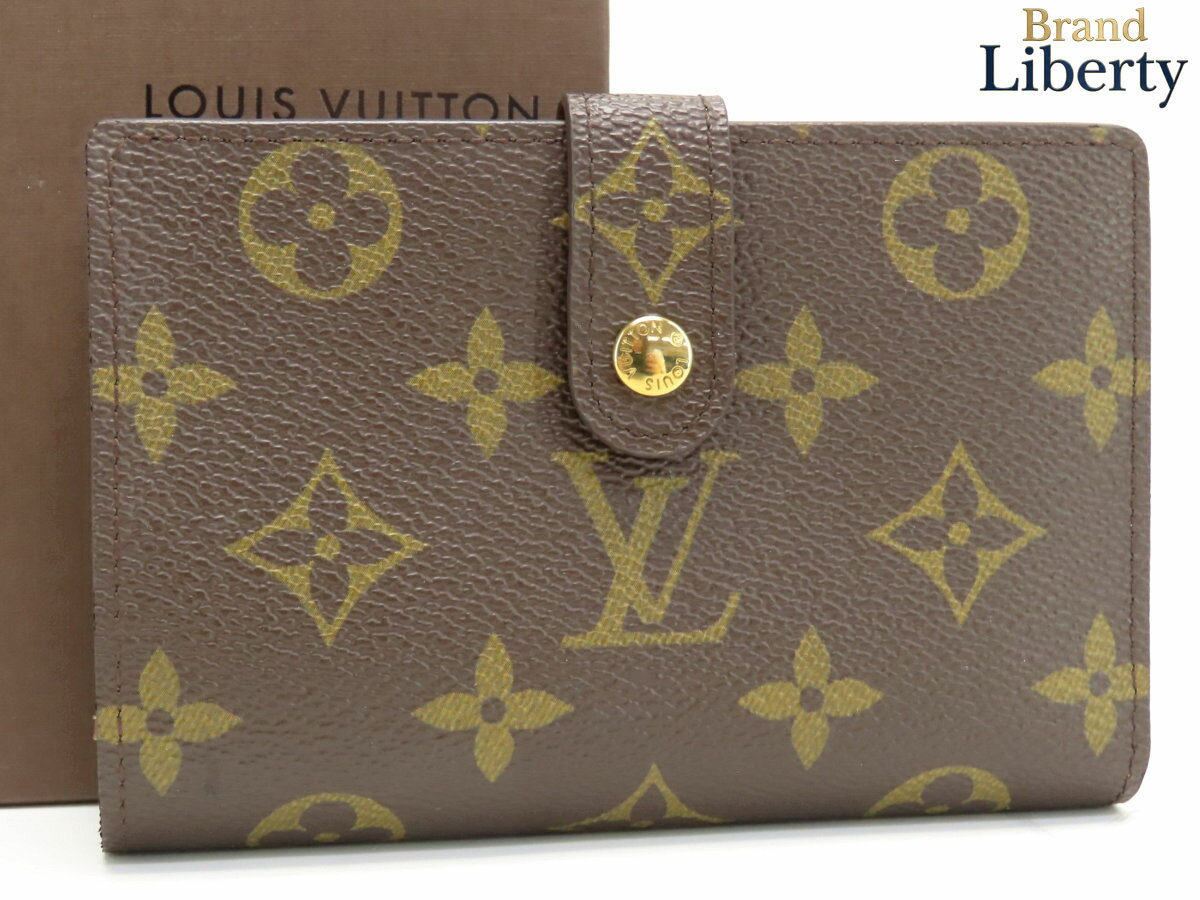 乐天商城 - 【未使用】ルイヴィトン LOUIS VUITTON モノグラム ポルトフォイユ ヴィエノワ 二つ折り がま口財布 コンパクト財布 ダークブラウン PVC レザー M61674　【中古】