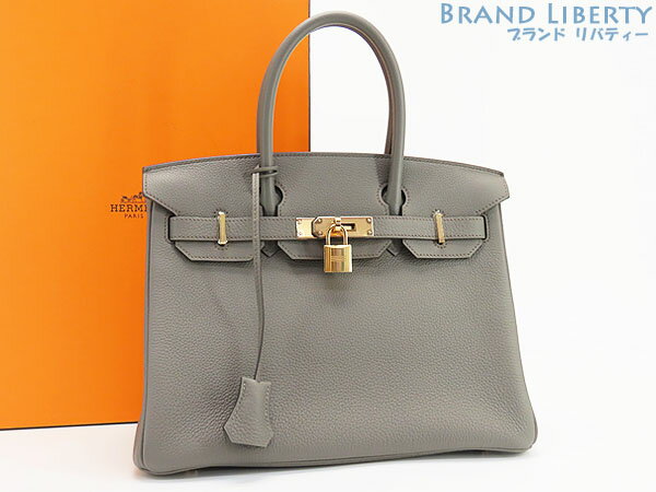 【新古品】エルメス HERMES バーキン 30 ハンドバッグ トートバッグ エタン グレー ローズゴールド ピンクゴールド 【中古】
