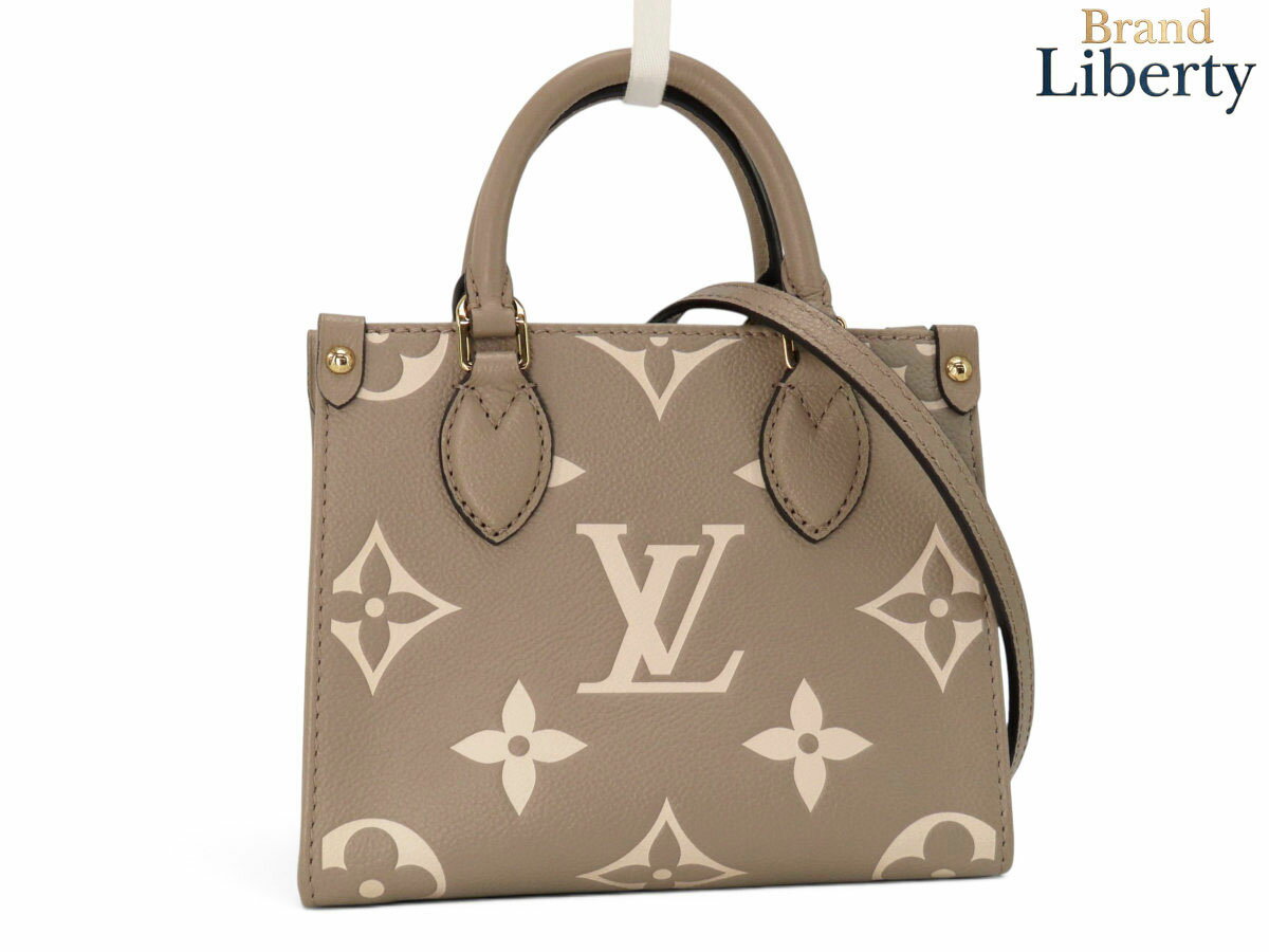 Rakuten - 【ほぼ新品】ルイヴィトン LOUIS VUITTON バイカラー モノグラム アンプラント オンザゴーBB 2WAY ミニハンドバッグ トートバッグ 斜め掛け ショルダーバッグ ショルダーポーチ ポシェット トゥルトレール クレーム ベージュ カーフレザー M47054　【中古】