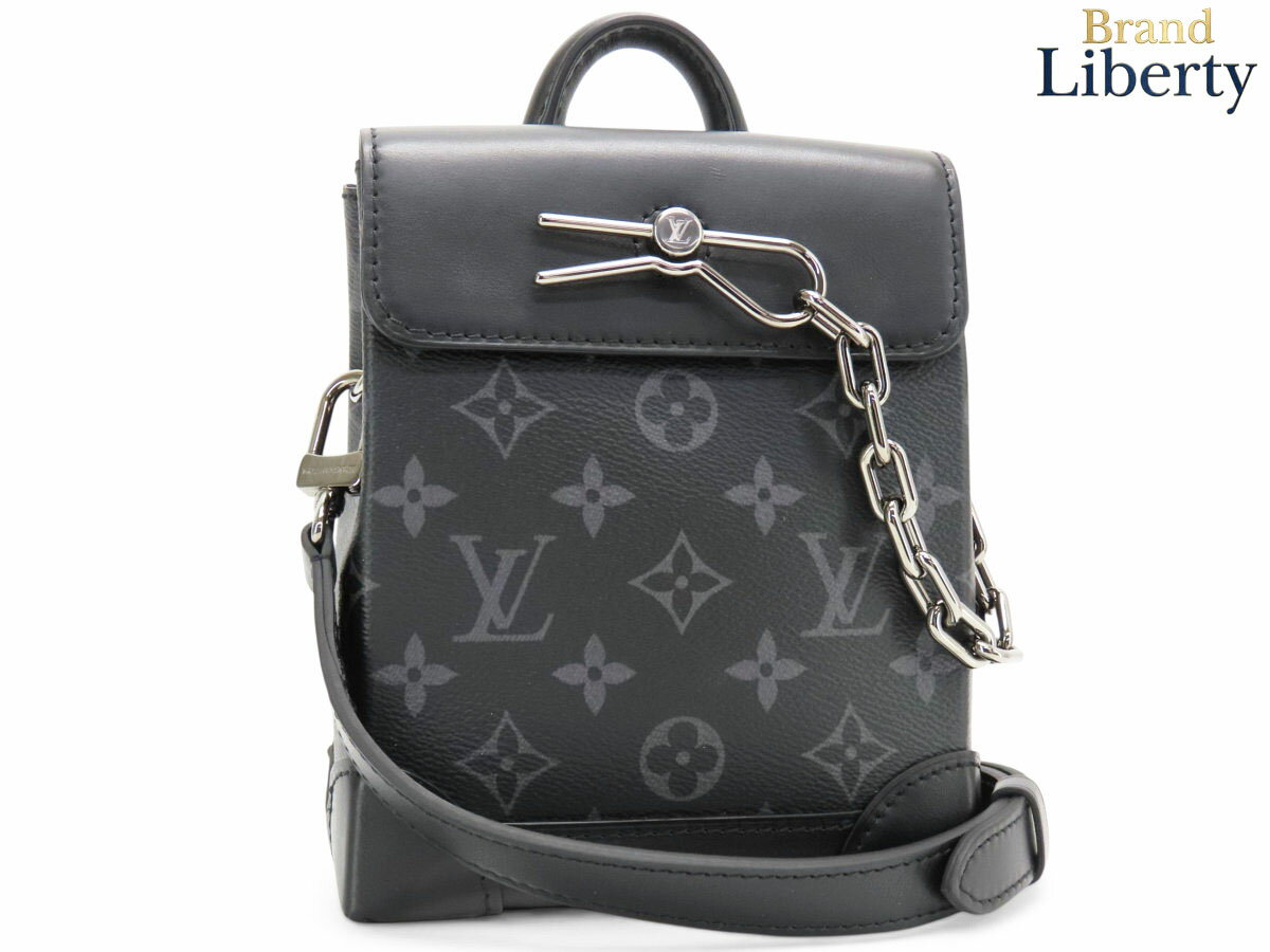 Rakuten - 【ほぼ新品】ルイヴィトン LOUIS VUITTON モノグラム エクリプス ナノ スチーマー 2WAY ハンドバッグ ポーチ ポシェット 斜め掛けショルダーバッグ ブラック PVC レザー M82774　【中古】