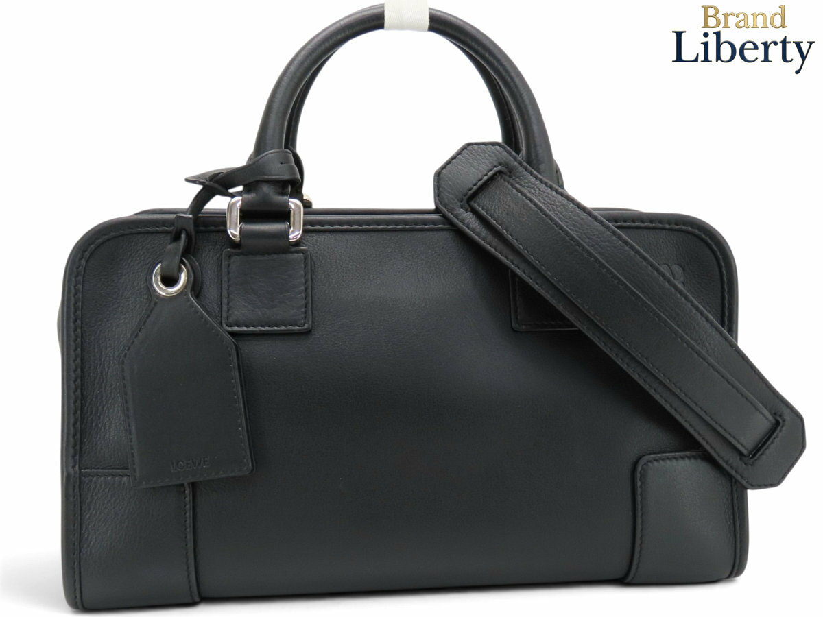 Rakuten - 【美品】ロエベ LOEWE アマソナ28 2WAY ハンドバッグ ミニボストンバッグ ショルダーバッグ トートバッグ ブラック シルバー金具 カーフレザー 352.30.N03　【中古】