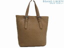 【美品】ボッテガ ヴェネタ BOTTEGA VENETA イントレチャート トートバッグ ショルダーバッグ ハンドバッグ ブラウン ラムレザー 270917 【...