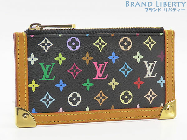 【美品】ルイヴィトン　LOUIS VUITTON　モノグラムマルチカラー　ポシェット クレ　キーリング付コインケース　小銭入れ　コンパクト財布　ノワール ブラック　M92654　【中古】