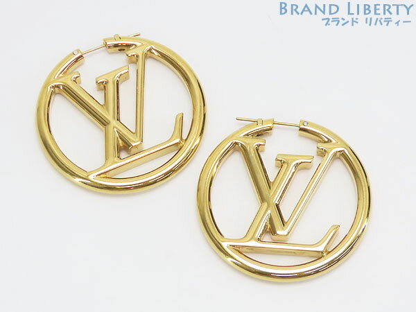 【美品】ルイヴィトン　LOUIS VUITTON　ブックル ドレイユ フープ ルイーズ　フープピアス　ゴールド　M64288　【中古】のサムネイル