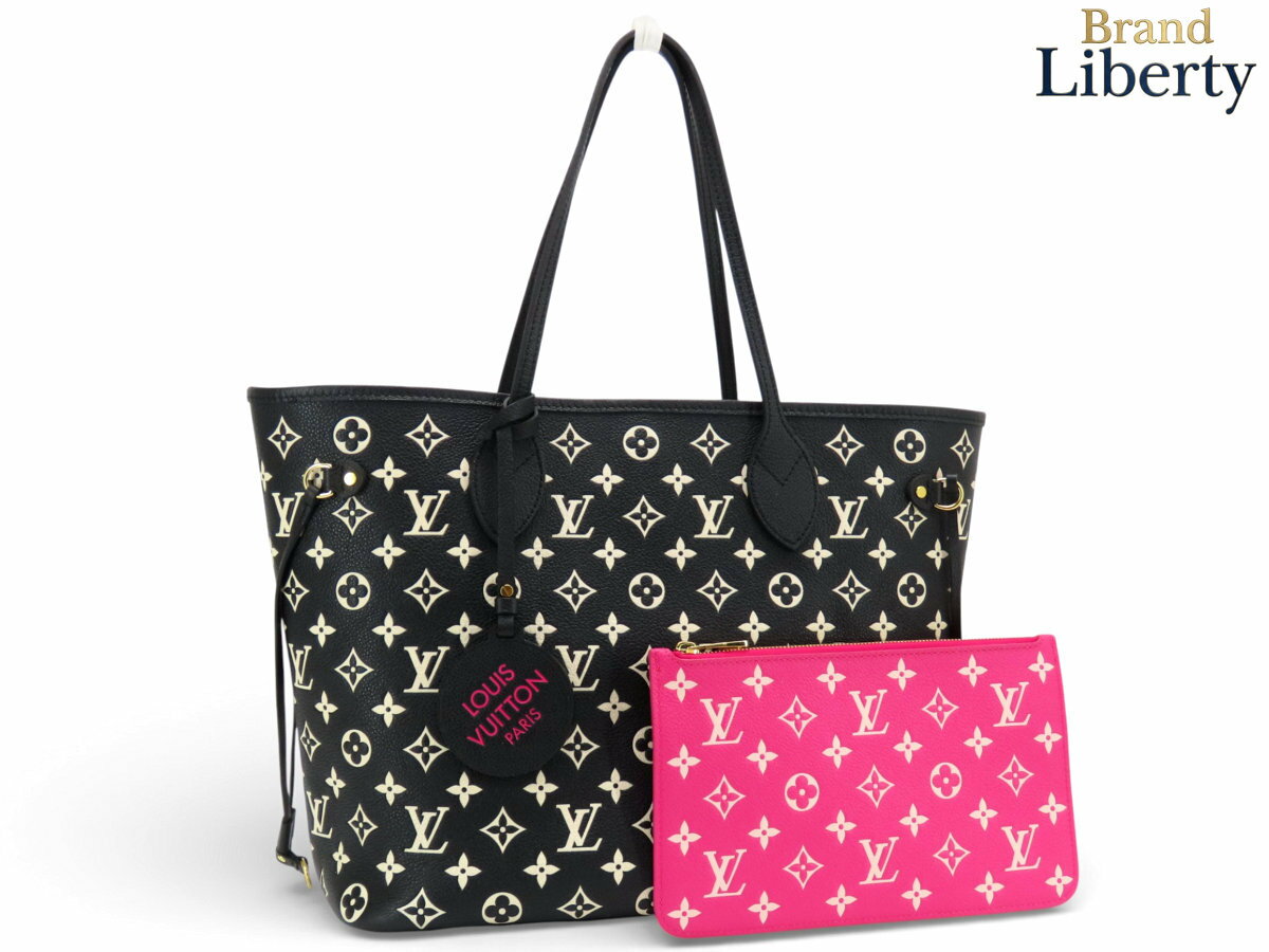 乐天商城 - 【レア美品】ルイヴィトン　LOUIS VUITTON　モノグラム アンプラント　ネヴァーフル MM　トートバッグ　ショルダーバッグ　ポーチ付き　ブラック ホワイト ベージュ ピンク　レザー　M46103　【中古】