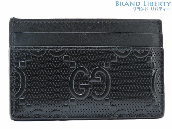 乐天商城 - 【美品】GUCCI　グッチ　GGエンボス レザー　カードケース　パスケース　名刺入れ　ブラック　625564　【中古】
