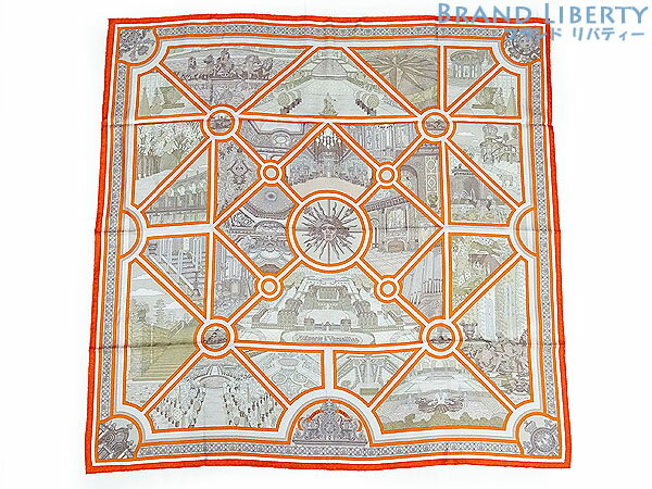 【楽天市場】【新古品】エルメス HERMES カレ 90 Flanerie a Versailles ヴェルサイユのそぞろ歩き 大判スカーフ ストール ショール オランジュ・ヴィフ×ベージュ×