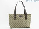 【美品】グッチ GUCCI GGスプリーム トートバッグ ショルダーバッグ ハンドバッグ ベージュ ダークブラウン PVC レザー 211138 【中古】(4)