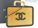 【激レア新品同様】シャネル　CHANEL　ココマーク　ビーチウッド ラージ バニティケース　2WAY バニティバッグ　コスメポーチ　ハンドバッグ　ショルダーバッグ　ポシェット　ウッドバニティ　AS2927　【中古】