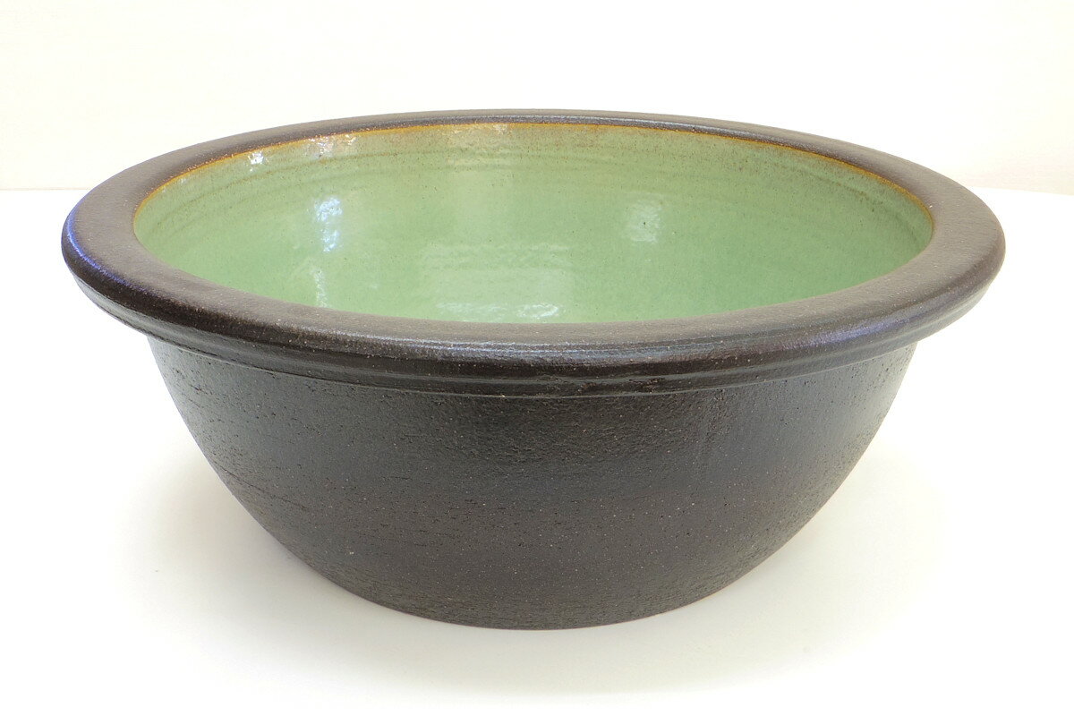 信楽焼窯肌中浅水鉢睡蓮鉢18号直径...