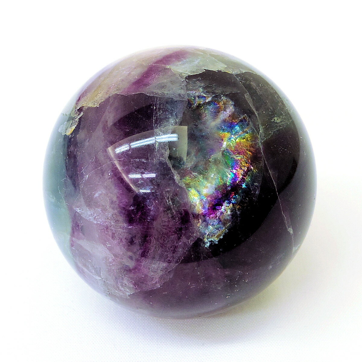  パワーストーン レインボーフローライト（蛍石） 丸玉 44mm玉 146g...