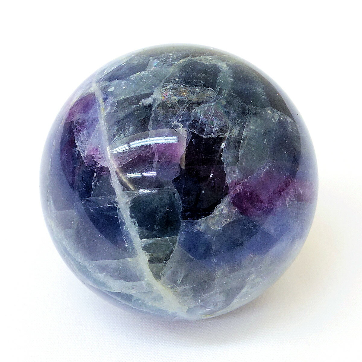  パワーストーン レインボーフローライト（蛍石） 丸玉 45mm玉 148g...