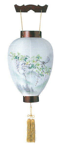 乐天商城 - お盆ちょうちん【壺型】最上総桜＜藤＞絹重絵【御所提灯】【盆提灯】