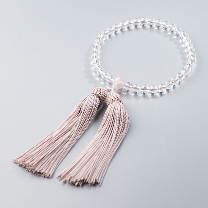 女性用念珠水晶念珠ローズクォーツ入...