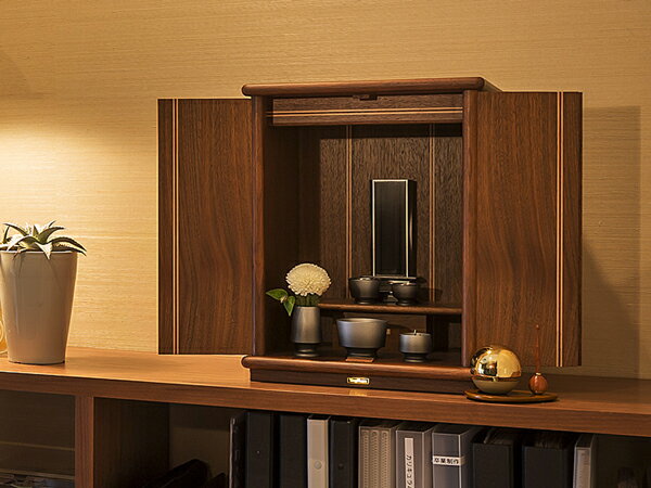 ［現代仏壇］テノン　ダーク　[ウォールナット、メープル、カリン]【送料無料】【コンパクト仏壇】【ミニ仏壇】【グッドデザイン賞受賞】