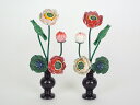 常花 彩色 3寸5本立(1対)と華鋲2寸セット(1対)(黒光色)