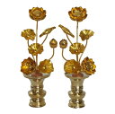 常花セット品 アルミ製 金色 5寸7本立と花立3寸付き(磨き)(1対)【smtb-KD】