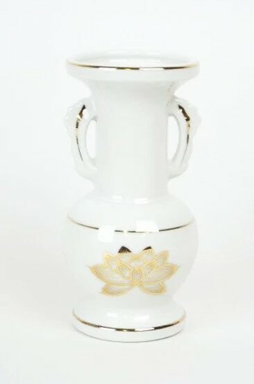 九谷焼 仏壇用花瓶 2.5号花瓶 あざみ 花瓶2個 フラワーベース 仏壇花瓶 仏壇 アザミ