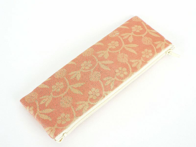 数珠入れ　念珠袋　ペンケース型　笹づる　ピンク色